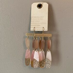 Anthropologie Gold Metal & Glass Earrings
